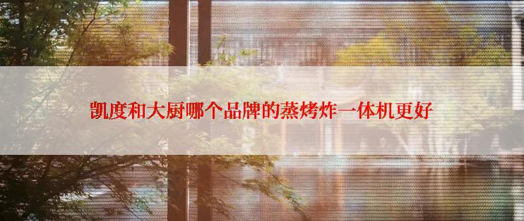 凯度和大厨哪个品牌的蒸烤炸一体机更好