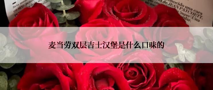 麦当劳双层吉士汉堡是什么口味的