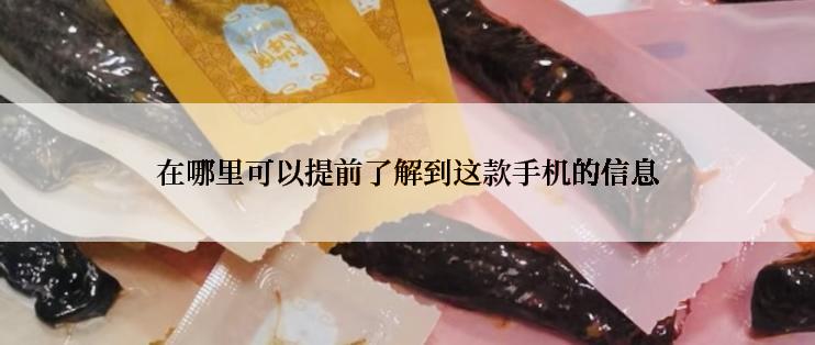 在哪里可以提前了解到这款手机的信息