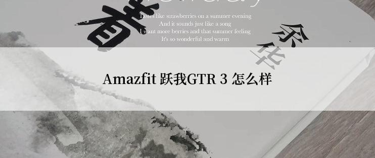 Amazfit 跃我GTR 3 怎么样