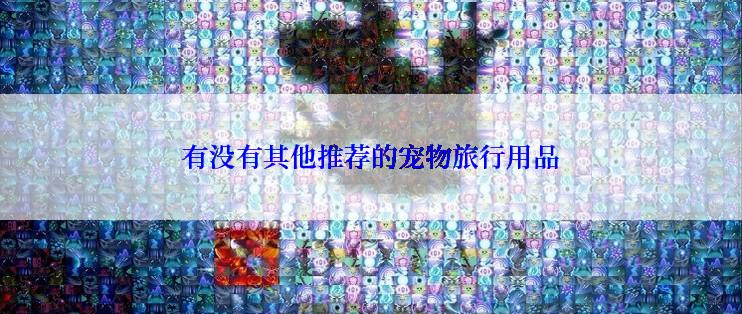 有没有其他推荐的宠物旅行用品
