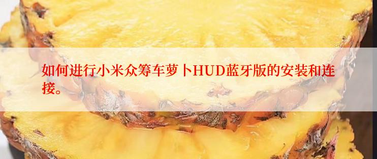 如何进行小米众筹车萝卜HUD蓝牙版的安装和连接。