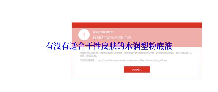 有没有适合干性皮肤的水润型粉底液