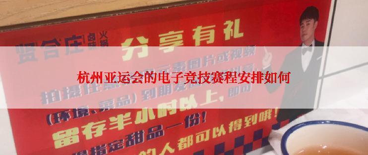 杭州亚运会的电子竞技赛程安排如何