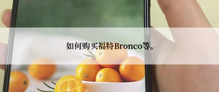 如何购买福特Bronco等。