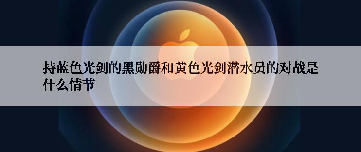 持蓝色光剑的黑勋爵和黄色光剑潜水员的对战是什么情节
