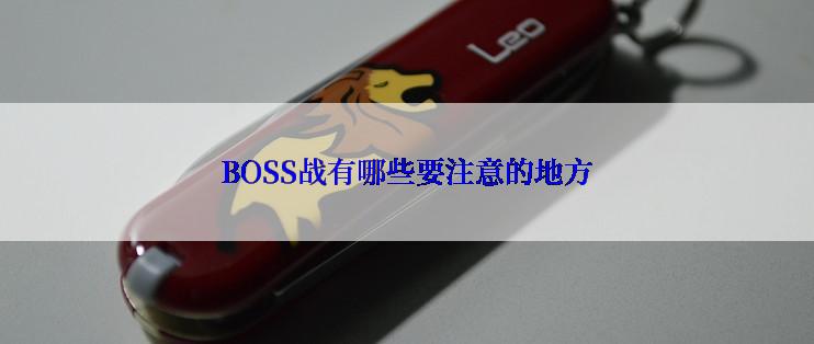 BOSS战有哪些要注意的地方