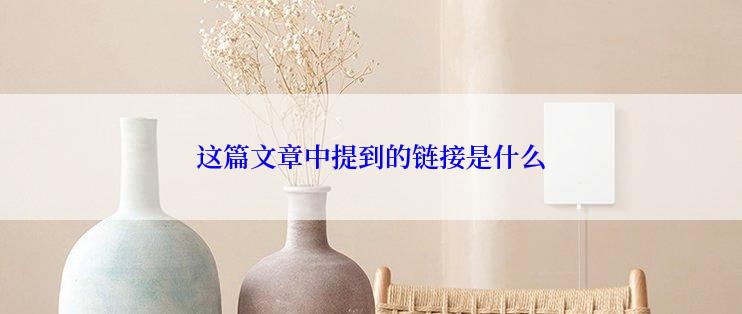 这篇文章中提到的链接是什么