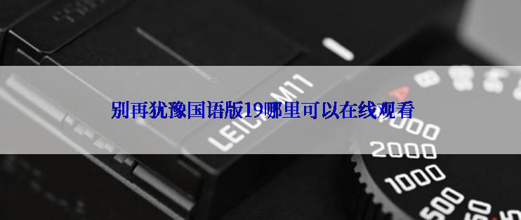  别再犹豫国语版19哪里可以在线观看