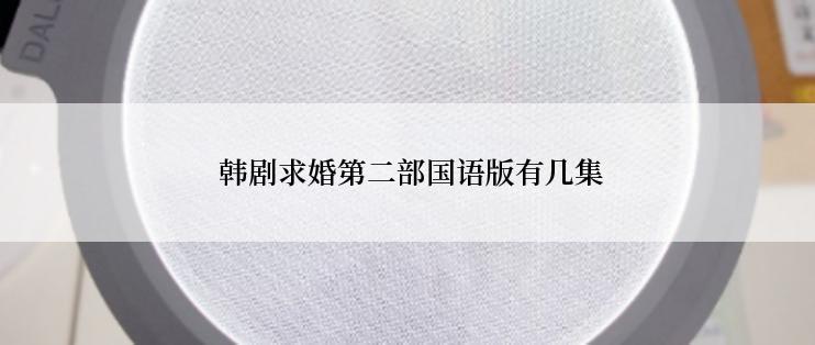 韩剧求婚第二部国语版有几集