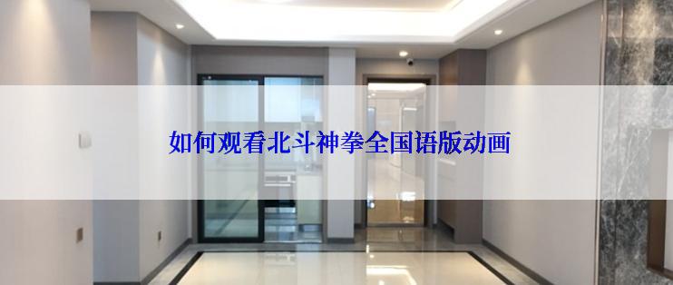  如何观看北斗神拳全国语版动画