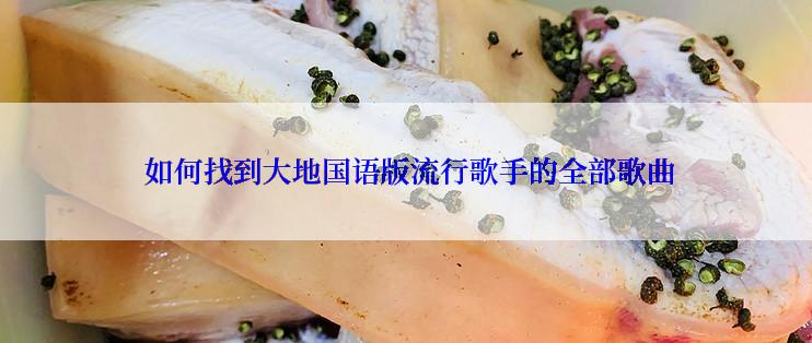 如何找到大地国语版流行歌手的全部歌曲