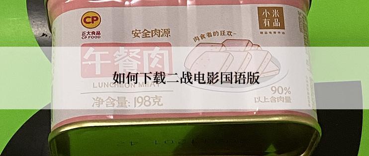  如何下载二战电影国语版