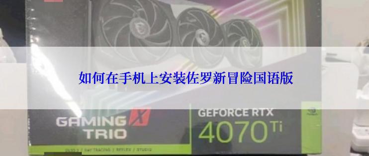 如何在手机上安装佐罗新冒险国语版