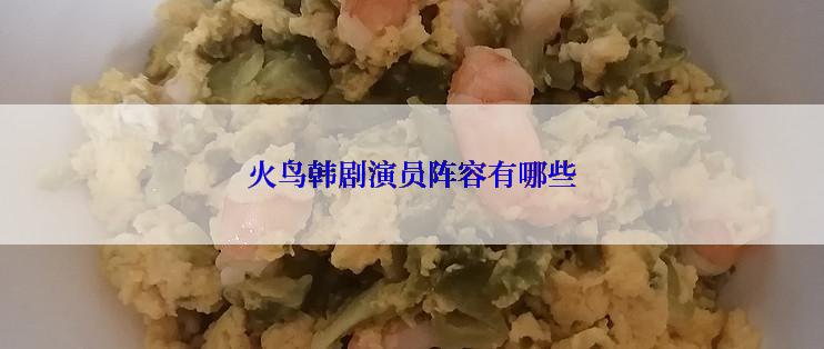 火鸟韩剧演员阵容有哪些