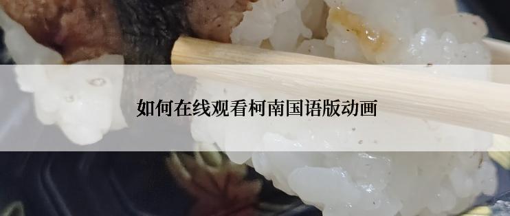  如何在线观看柯南国语版动画