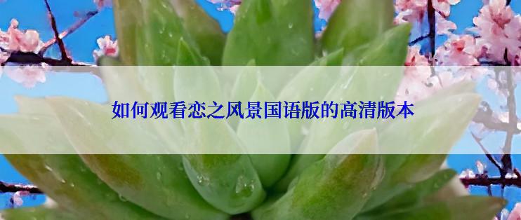  如何观看恋之风景国语版的高清版本