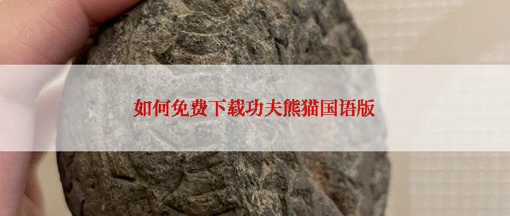 如何免费下载功夫熊猫国语版