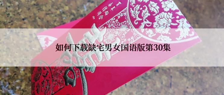  如何下载缺宅男女国语版第30集