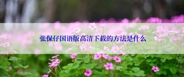  张保仔国语版高清下载的方法是什么