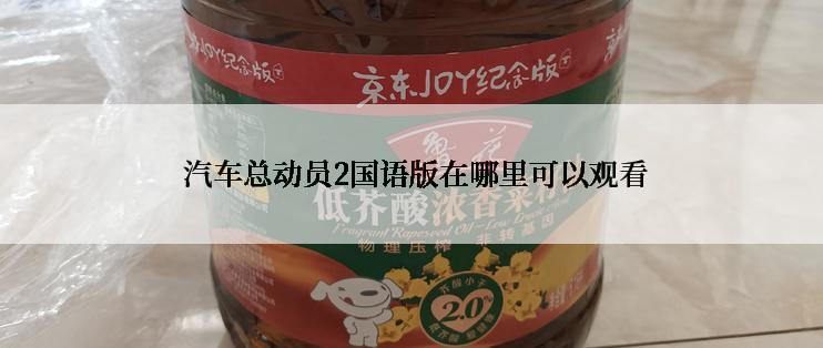 汽车总动员2国语版在哪里可以观看