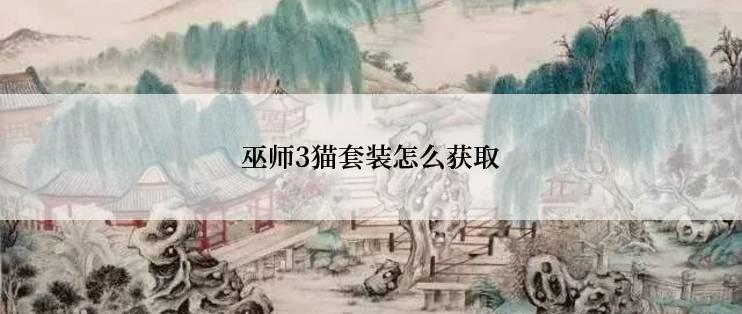 巫师3猫套装怎么获取