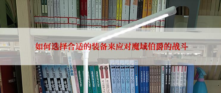  如何选择合适的装备来应对魔域伯爵的战斗