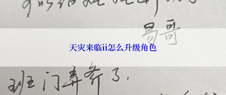 天灾来临ii怎么升级角色
