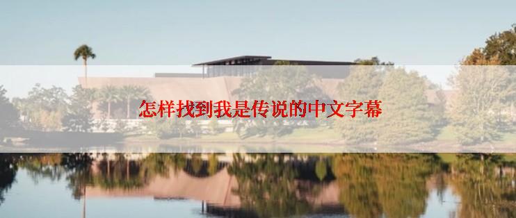 怎样找到我是传说的中文字幕