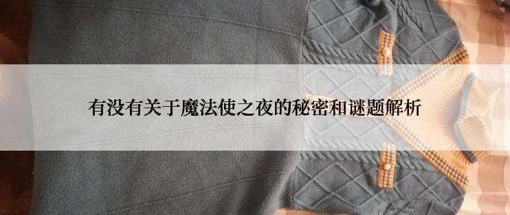 有没有关于魔法使之夜的秘密和谜题解析