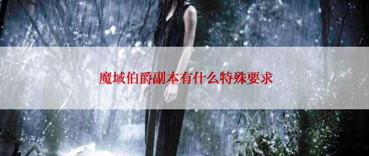 魔域伯爵副本有什么特殊要求