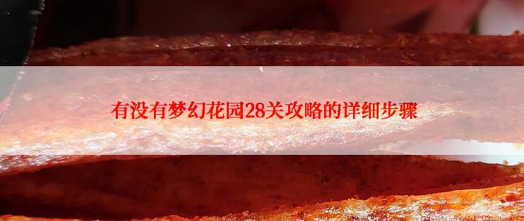 有没有梦幻花园28关攻略的详细步骤
