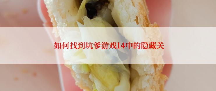 如何找到坑爹游戏14中的隐藏关