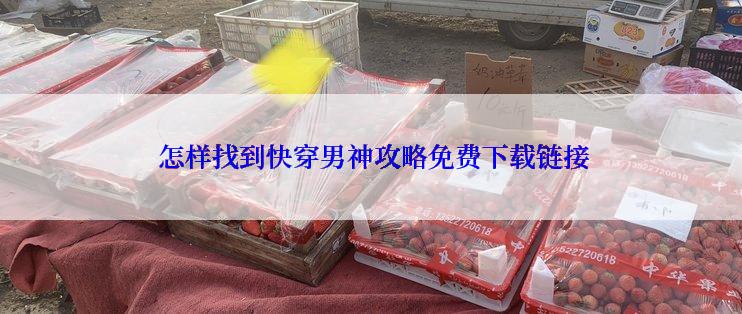 怎样找到快穿男神攻略免费下载链接