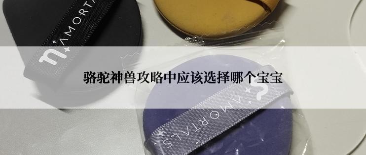 骆驼神兽攻略中应该选择哪个宝宝