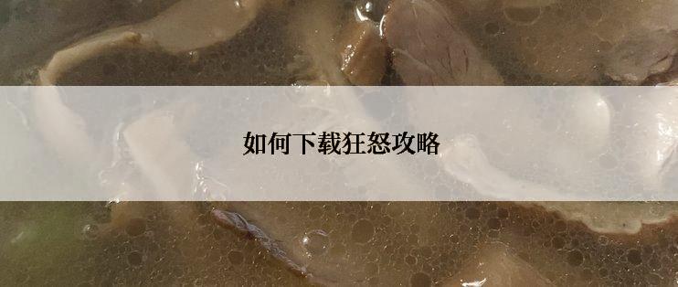  如何下载狂怒攻略