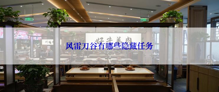 风雷刀谷有哪些隐藏任务