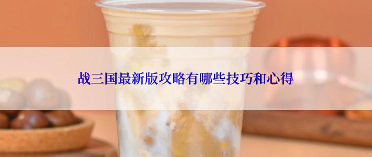 战三国最新版攻略有哪些技巧和心得