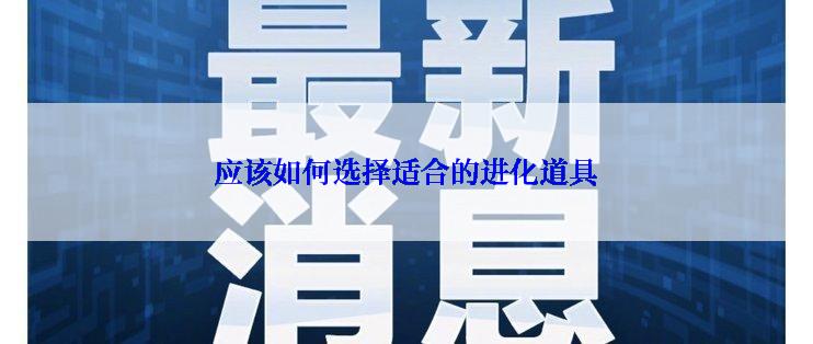 应该如何选择适合的进化道具