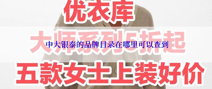  中大银泰的品牌目录在哪里可以查到