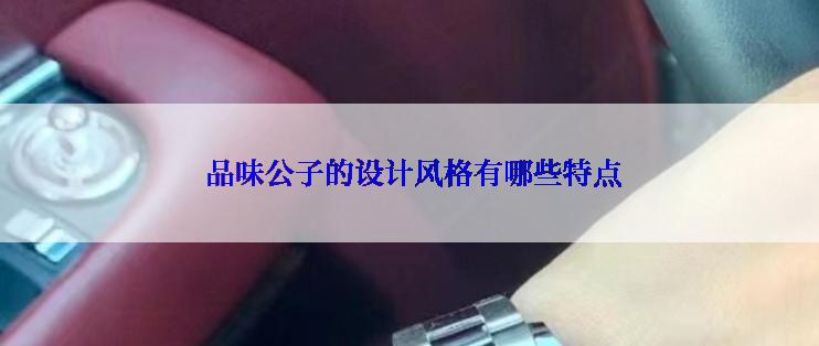  品味公子的设计风格有哪些特点