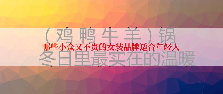 哪些小众又不贵的女装品牌适合年轻人