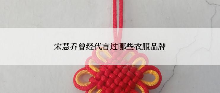 宋慧乔曾经代言过哪些衣服品牌