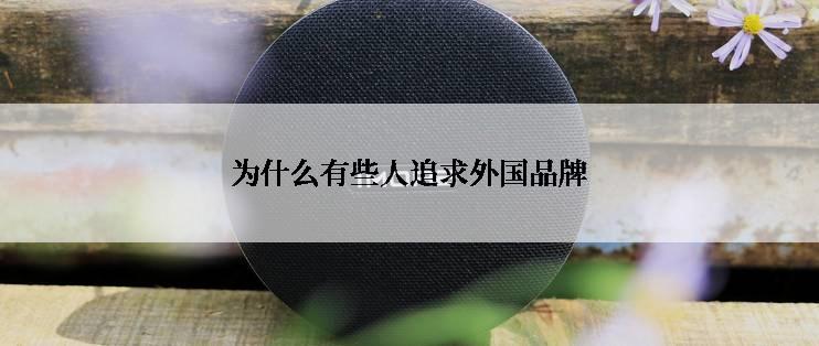 为什么有些人追求外国品牌