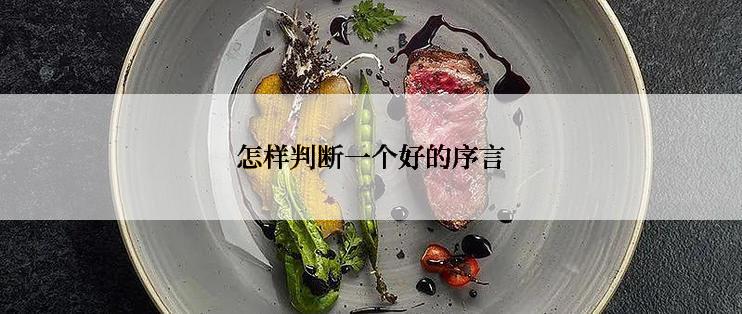 怎样判断一个好的序言