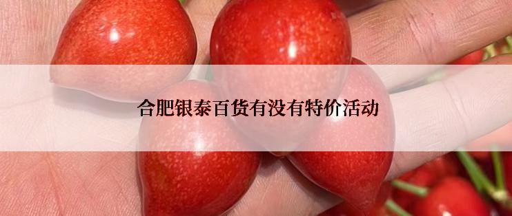  合肥银泰百货有没有特价活动